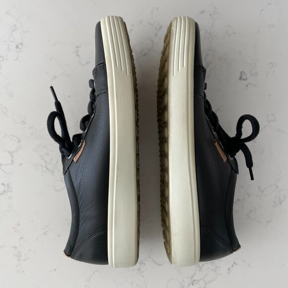 Ecco Soft 7 Lo Cut Lace Up Leather Sneakers Black Sz 41EU/7US - Picture 3 of 12